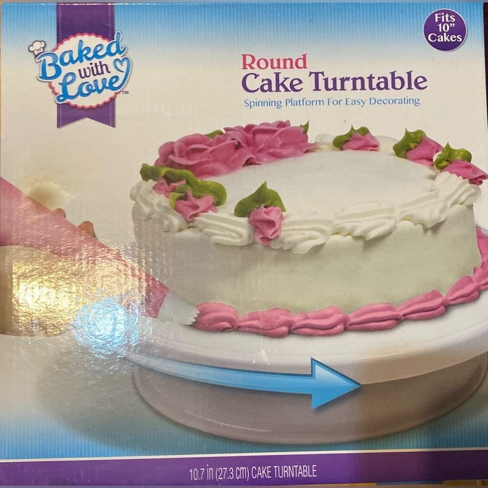 NWT Baked With Love Round Cake Turntable